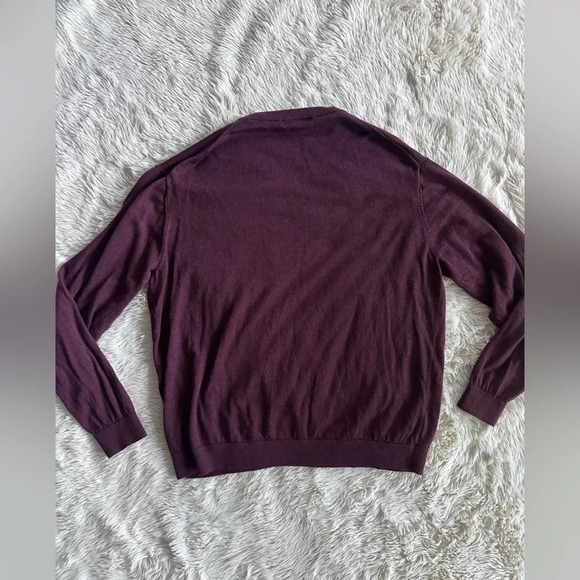 Hart Schaffner Marx Long Sleeve V-Neck Merino Wool Sweater Men’s Size XXL maroon - Picture 9 of 10